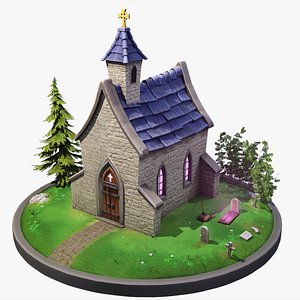 stylized chapel 3D model