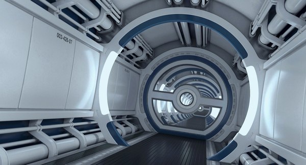 3d model sci-fi spaceship corridor