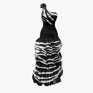 3D One Shoulder Prom Dress model