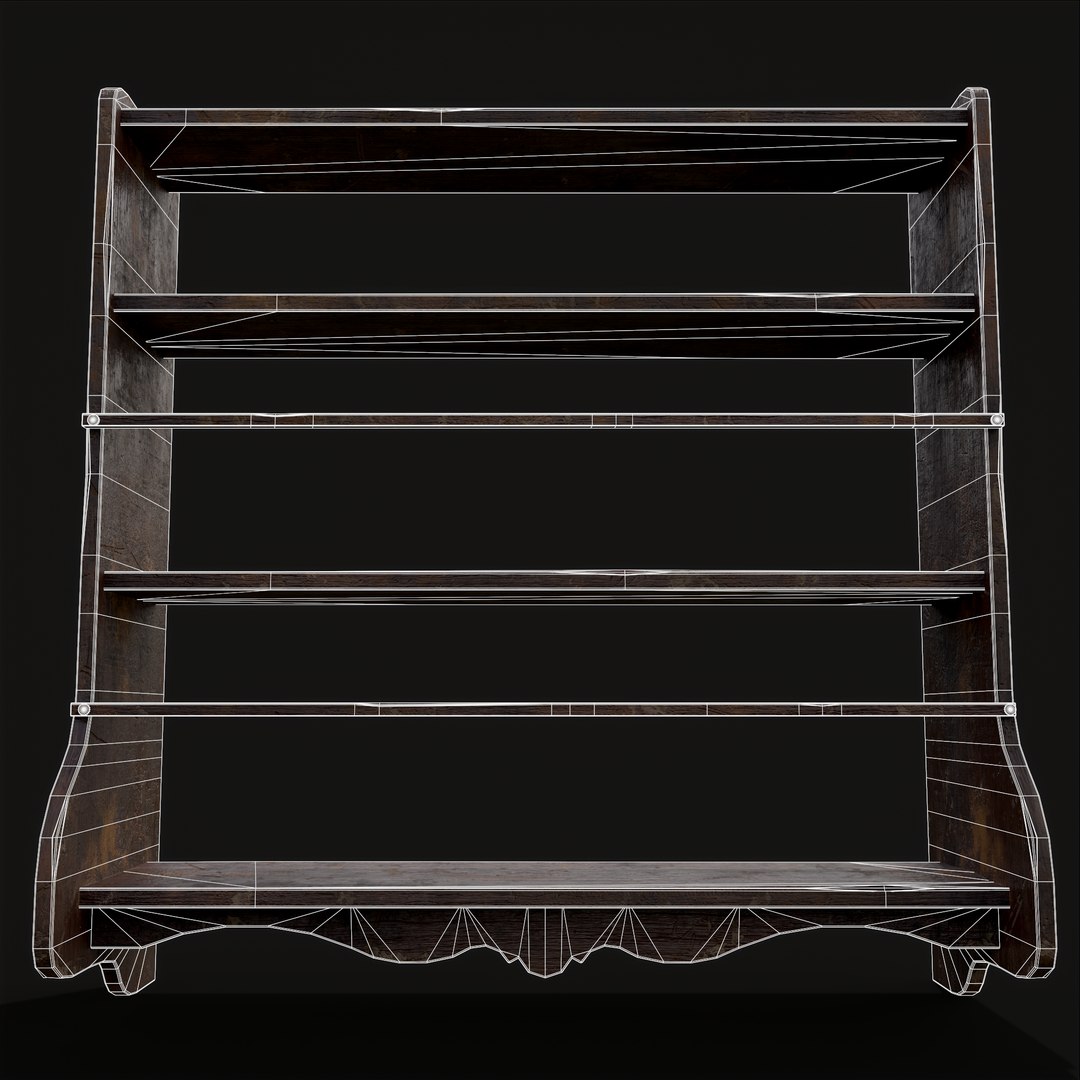 Ornate Old Medieval Wall Mounted Dishes Rack 3D model - TurboSquid 1937651