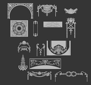 Decoration Elements Collection -1 -14 pieces 3D model