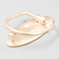 Warm Brass D Ring Door Knocker with Oval Backplate