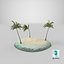 tropical island palms 3D model