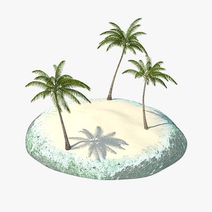 Tropical Island with Palms