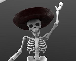 3D cartoon skeleton