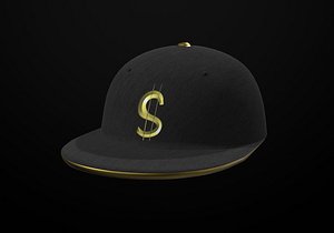 3D black stylistic cap model