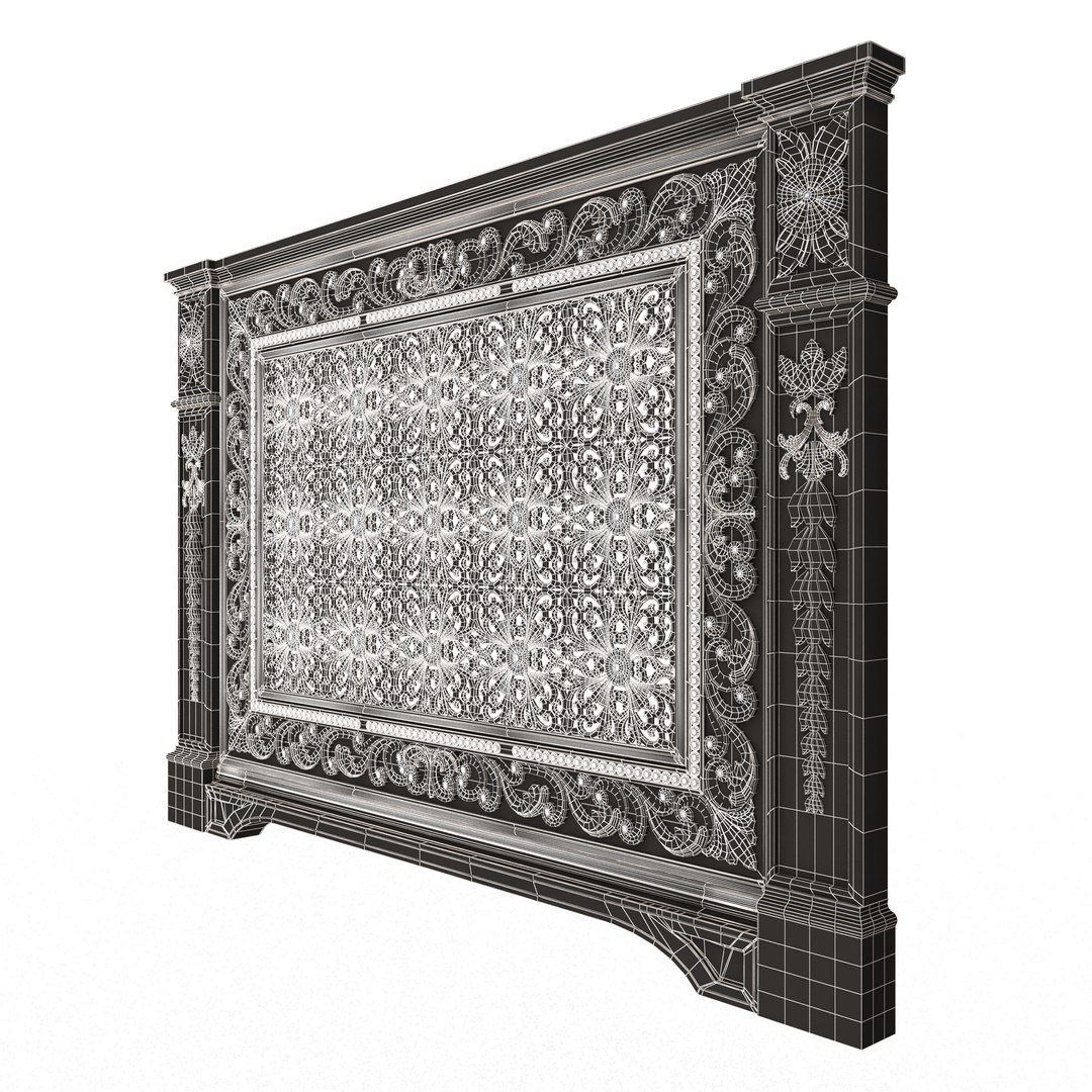 Radiator Cover Decorative Screening Grille Panel 013 3D model ...