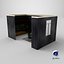 Modelo 3D del interior de una cocina comedor de lujo moderna