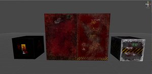 3d model of door rusty metal