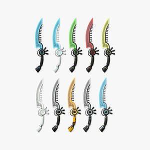 3D 10 SciFi Daggers A Collection - Sci Fi Weapon Design