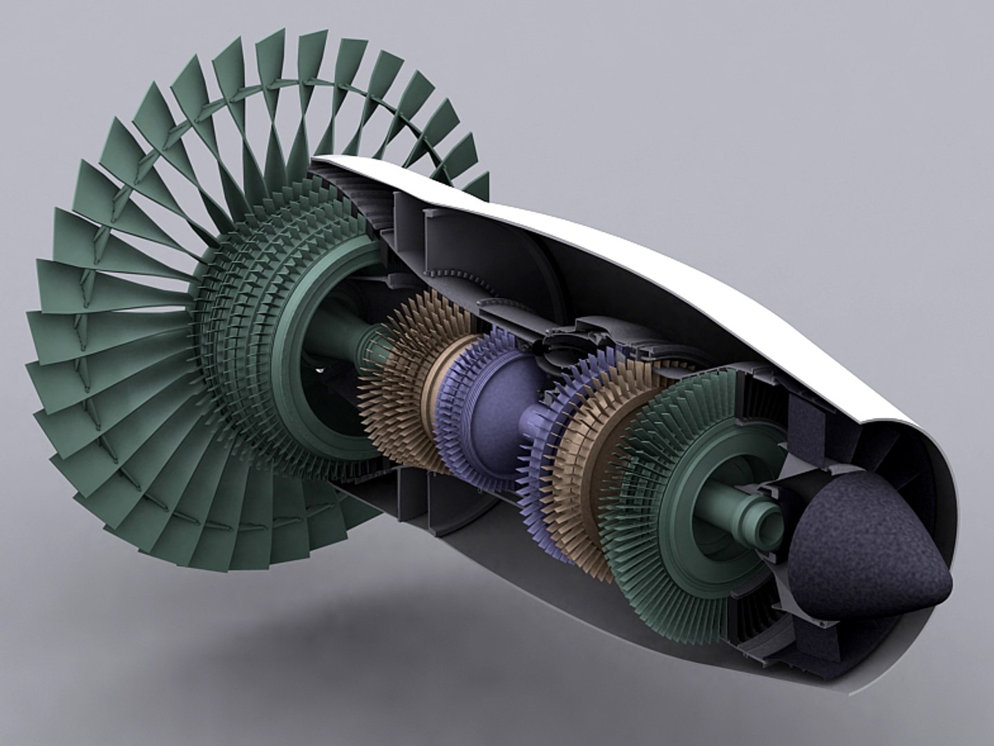 Turbofan Engine Cutaway 3d Model