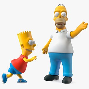 3D Simpson Characters Rigged for Cinema 4D Collection model