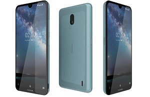 Nokia 2 2 Blue Low Poly 3D