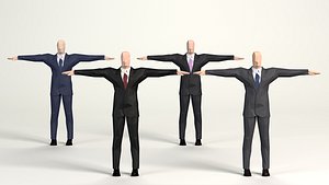 cartoon low poly business men