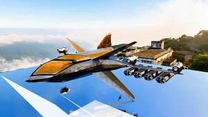 3D Futuristic Sci Fi Jet Fighter 3D Model Game Ready Spaceship model