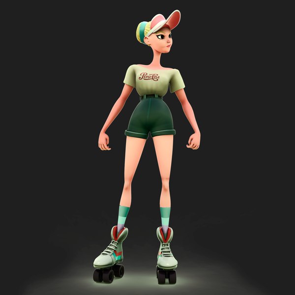 ROLLER GIRL CHARACTER RIGG model - TurboSquid 1782280