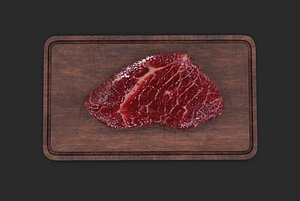 Raw meat and cutting board