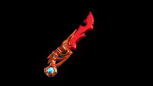 Game Ready Stylized Red Crystal Blade weapon 3D model 3D