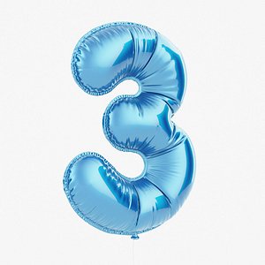 Shiny Foil Balloon Number 3