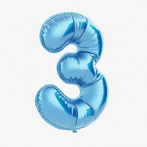 Shiny Foil Balloon Number 3