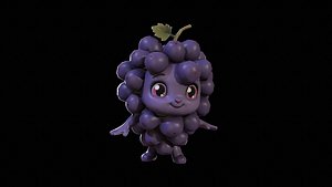 Chibi Fruit Grape Two 3D model