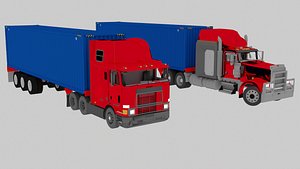 Container Cargo Trucks Pack 3D model