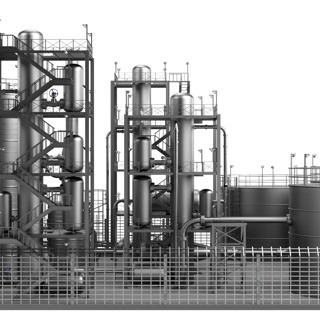 3d Model Large Oil Refinery