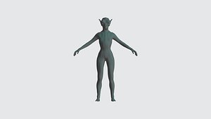 3d arms woman warrior model