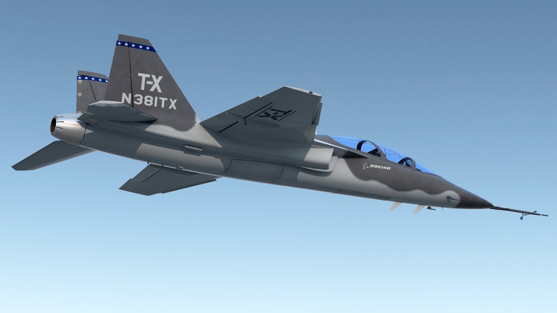 Boeing T-X Advanced Pilot Training System Rigged 3D model preview