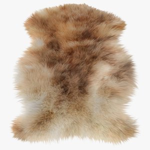 3D Natural Sheepskin Rug Brown Fur