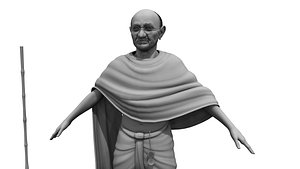 3D mahatma gandhi t pose