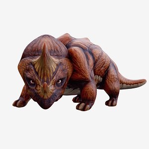 Triceratops cartoon Rigged Monster Ride Low-poly 3D model