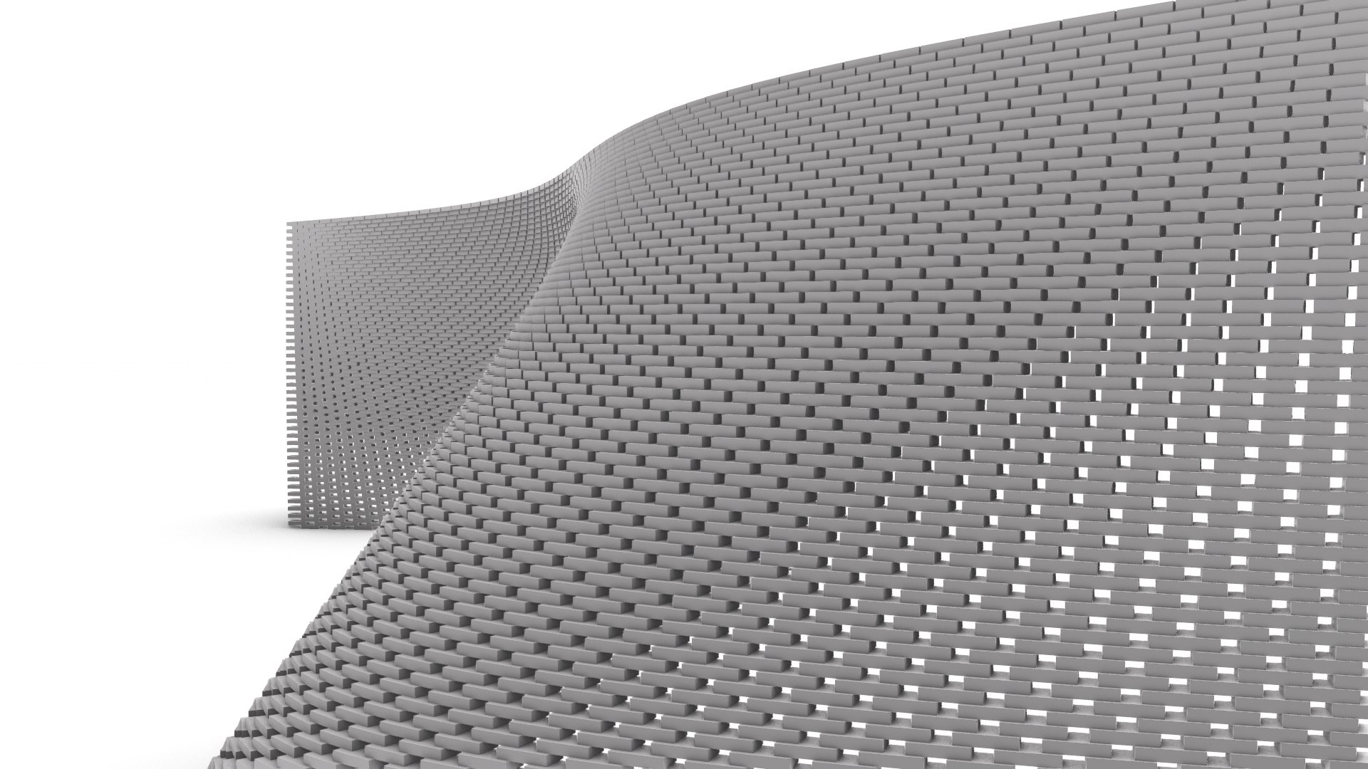 Wavy Futuristic Brick Wall 3D Model - TurboSquid 2179439