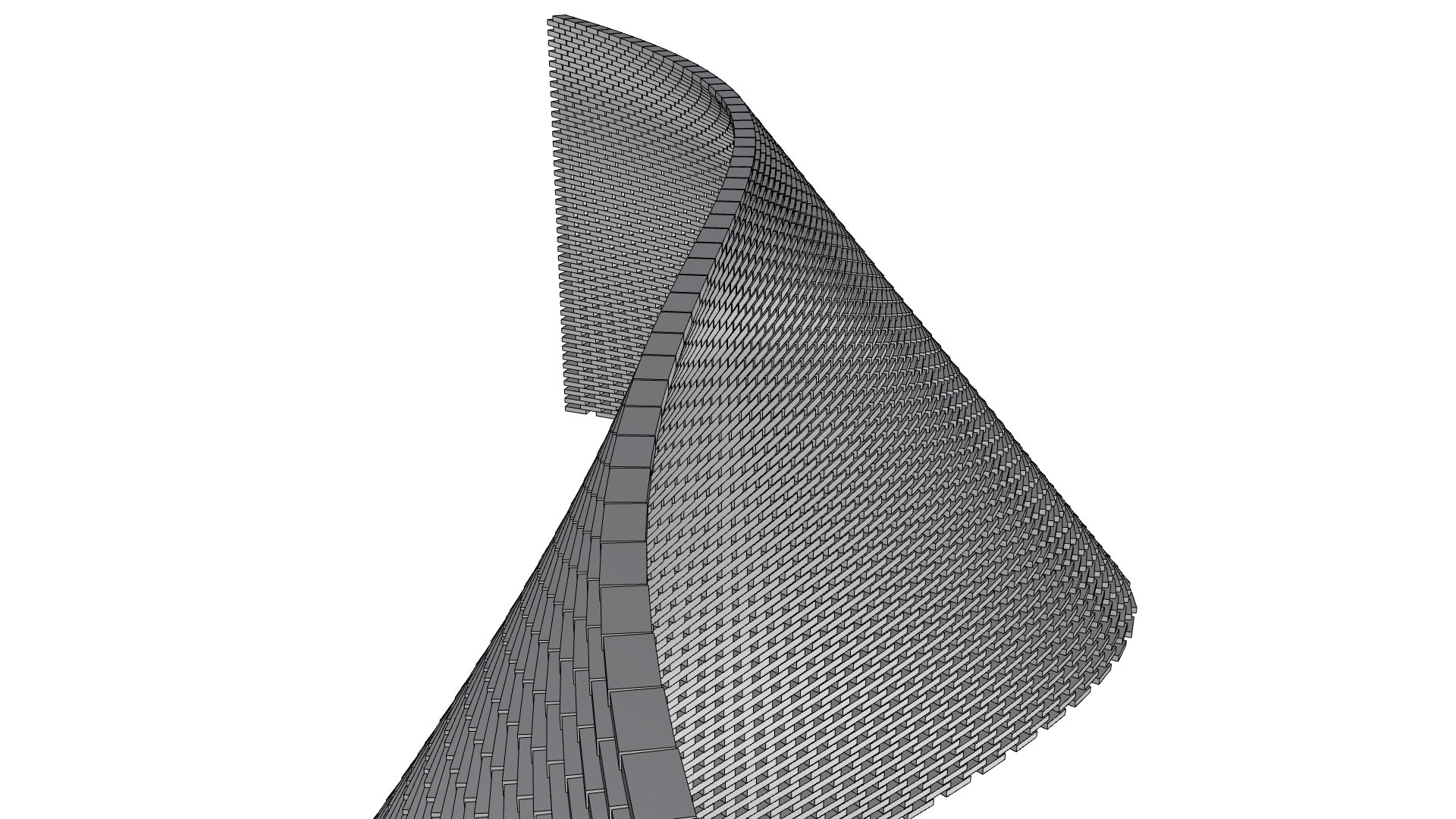 Wavy Futuristic Brick Wall 3D Model - TurboSquid 2179439