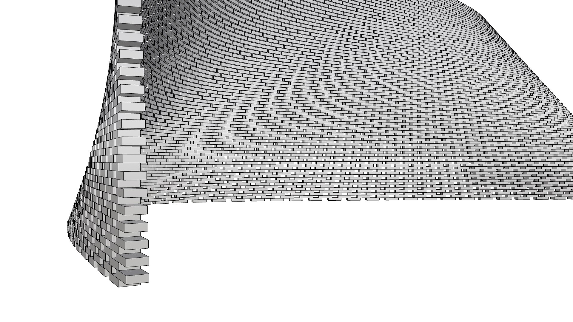 Wavy Futuristic Brick Wall 3D Model - TurboSquid 2179439
