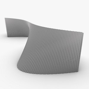 Wavy Futuristic Brick Wall 3D model