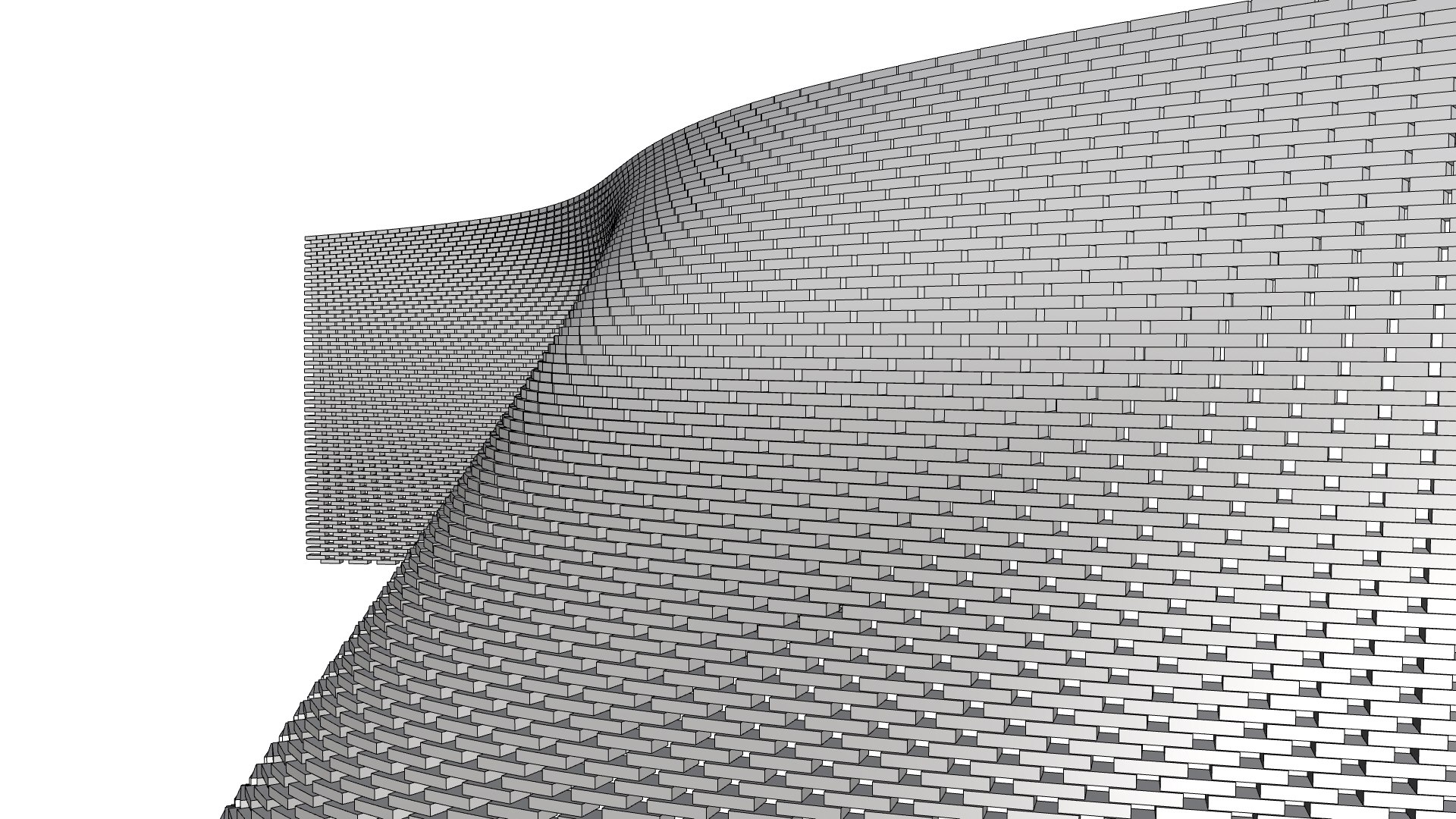 Wavy Futuristic Brick Wall 3D Model - TurboSquid 2179439