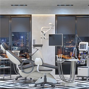 3D Dentist Office Black and White Lite