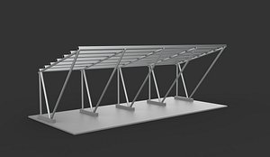 Carport Car Metall 02 3D model 3D