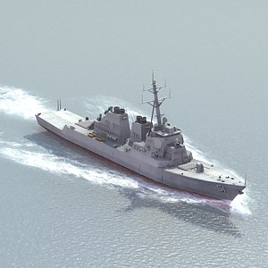 uss ddg51 destroyer 3d model
