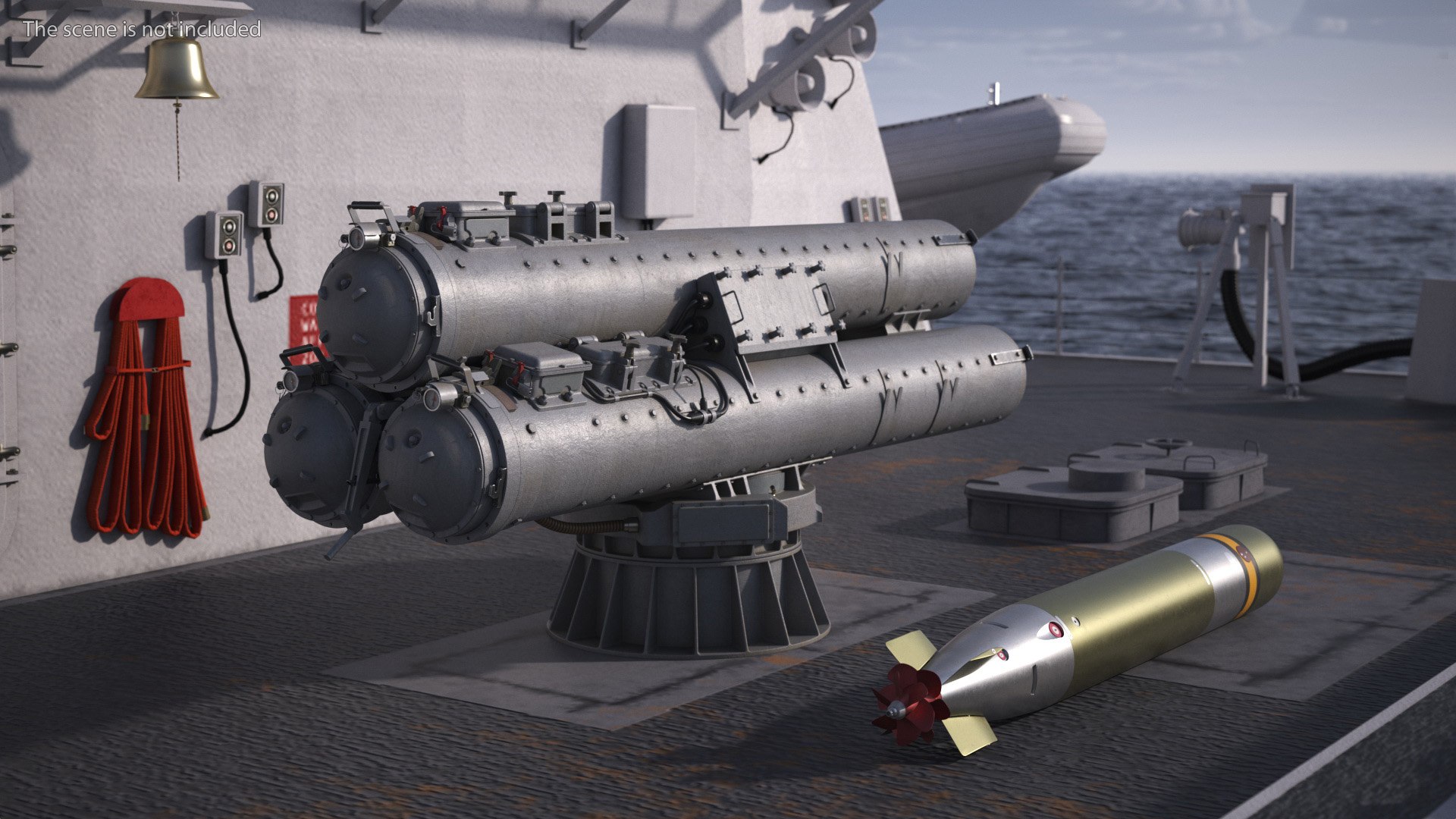 Submarine Torpedo Mark 46 And Launch System Mark 32 Model - TurboSquid ...