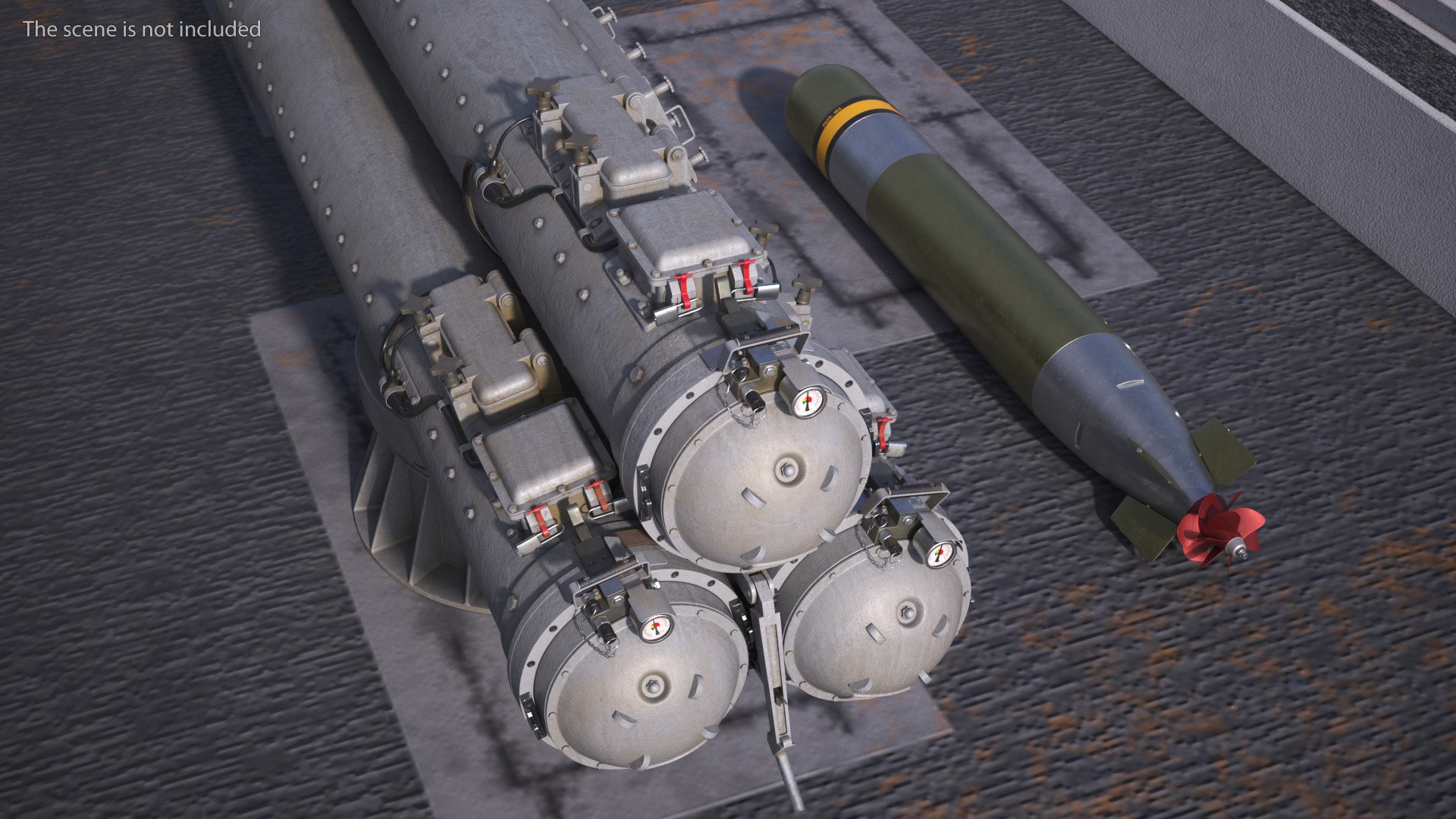 Submarine Torpedo Mark 46 And Launch System Mark 32 Model - TurboSquid ...
