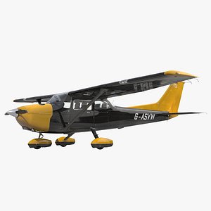Cessna 172 Black 3D Model