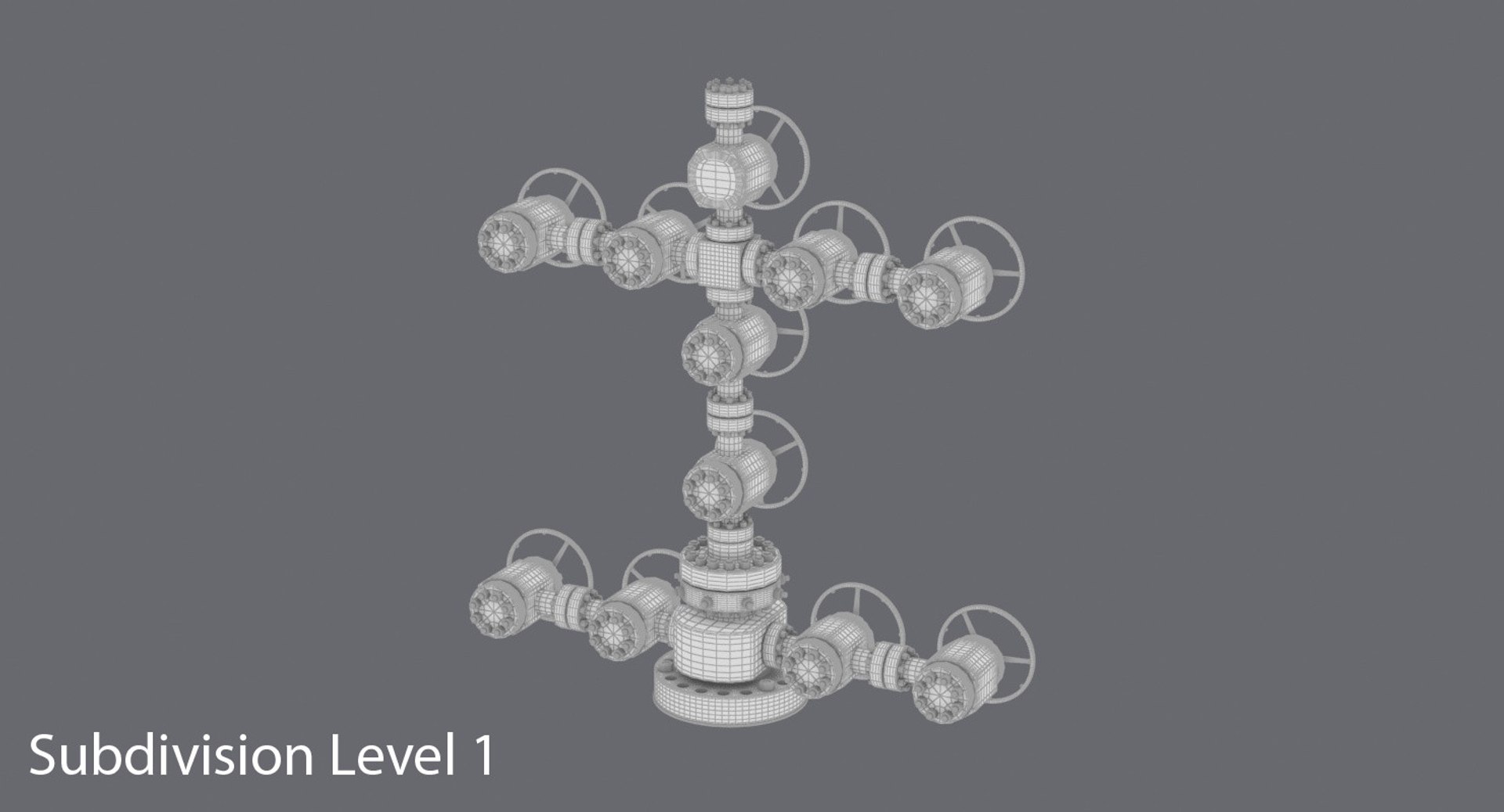 wellhead christmas tree 3d model
