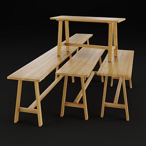 alma bench set 3D model