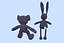 Ours en peluche et lapin