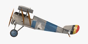 3D hanriot hd 1 fighter aircraft