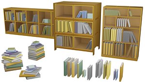 3D Bookshelves model