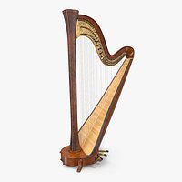 Pedal Harp Instrument 3D Model