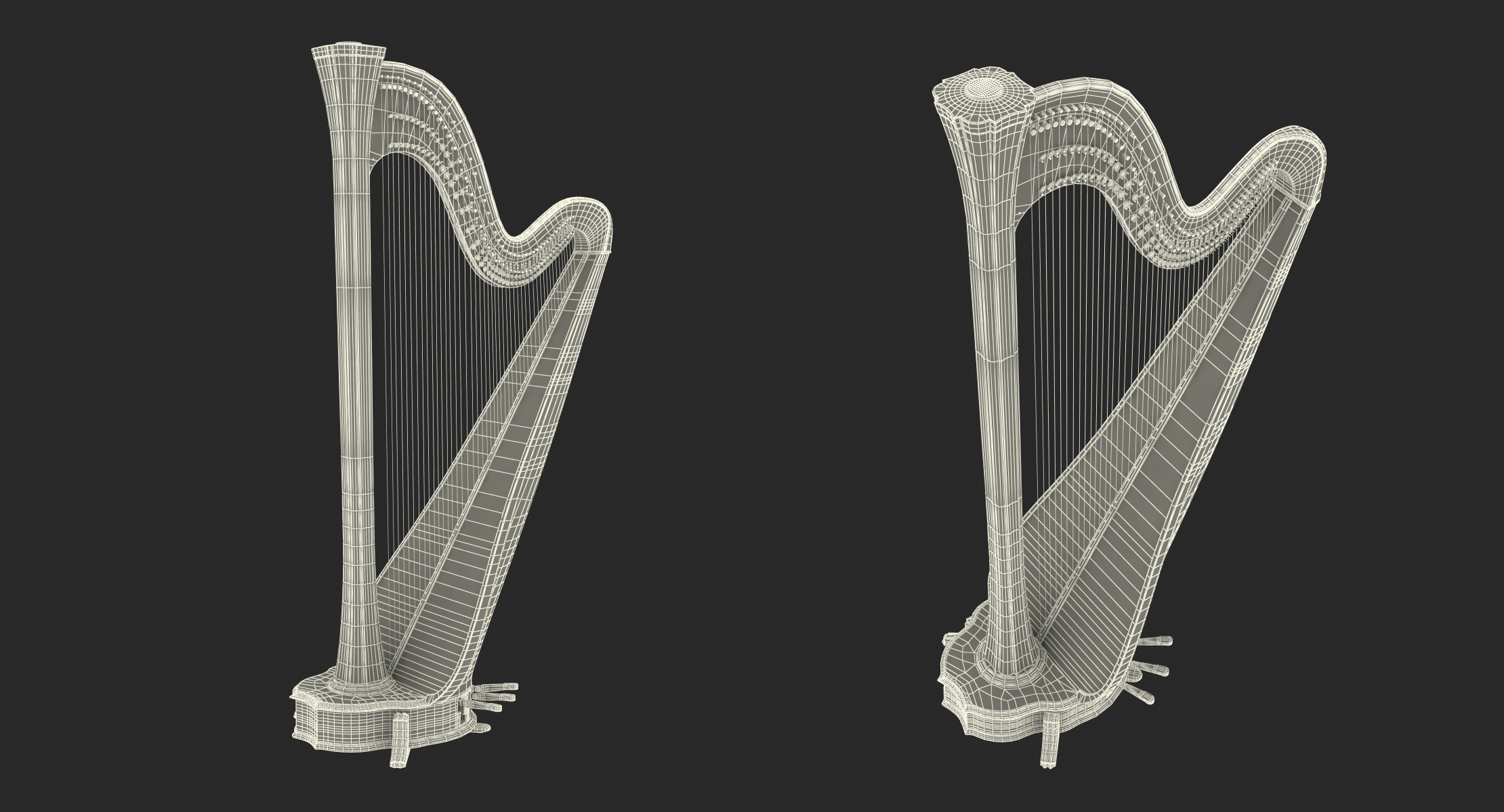 modelo 3d Instrumento de arpa de pedal - TurboSquid 1359940